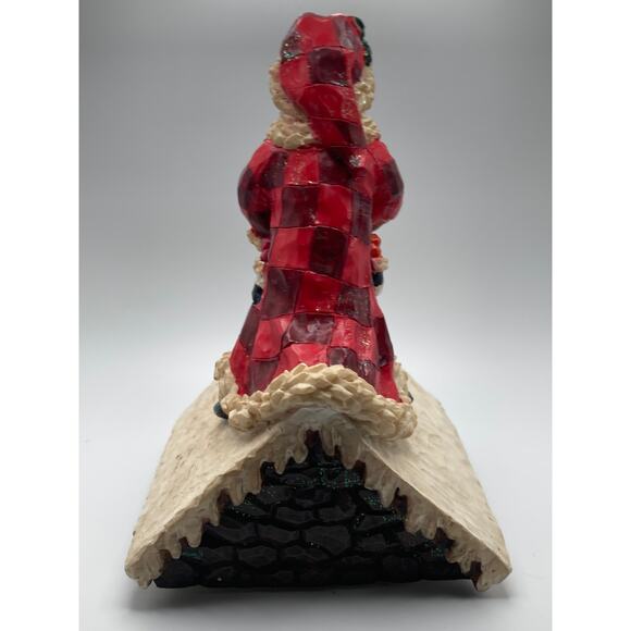 Santa on Rooftop Music Box Plays "Here Comes Santa Claus" (Very Fast) Christmas - Picture 3 of 8